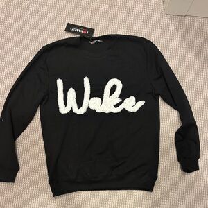 Wake embroidered Black Sweatshirt